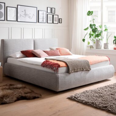 Meise Möbel Polsterbett Atesio mit Bettkasten, Lattenrost und Matratze Hellgrau