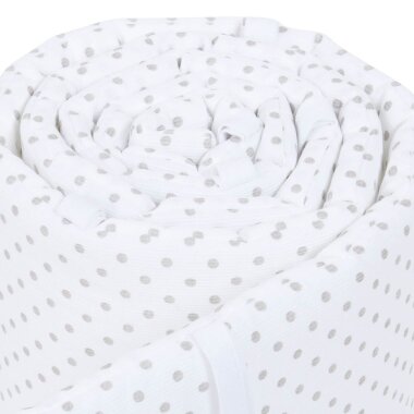 Babybay Nestchen Piqué Weiß mit Punkte perlgrau Modell Babybay Original